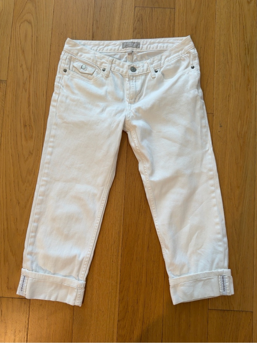Banana Republic White Cuffed Capri Jeans